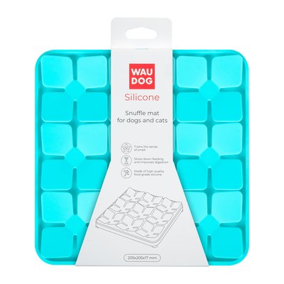 Килимок для пошуку корму WAUDOG Silicone, 205х205х17 мм, блакитний 61885 фото