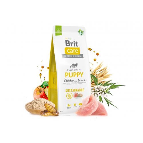 Сухий корм Brit Care Dog Sustainable Puppy для цуценят, з куркою та комахами, 1 кг 1111171948 фото