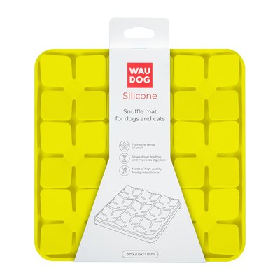 Килимок для пошуку корму WAUDOG Silicone, 205х205х17 мм, жовтий 61886 фото