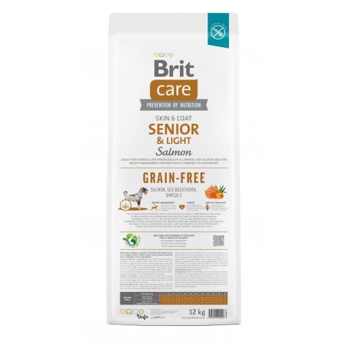 Сухий корм Brit Care Dog Grain-free Senior & Light для старіючих собак, беззерновий з лососем, 12 кг 1111173387 фото