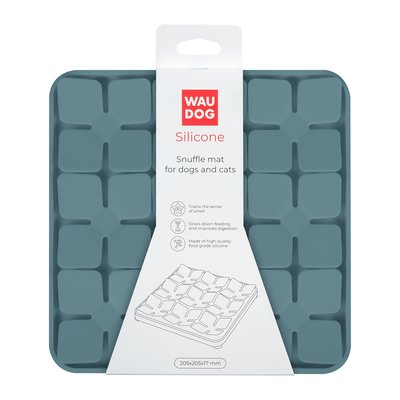 Килимок для пошуку корму WAUDOG Silicone, 205х205х17 мм, сірий 61888 фото