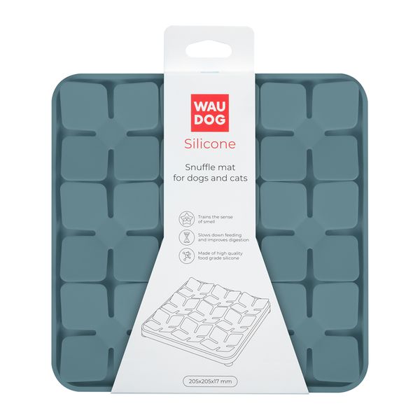 Килимок для пошуку корму WAUDOG Silicone, 205х205х17 мм, сірий 61888 фото