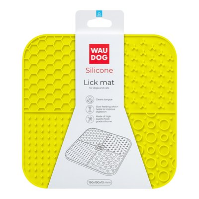 Килимок для злизування WAUDOG Silicone, 190х190х10 мм, жовтий 61894 фото