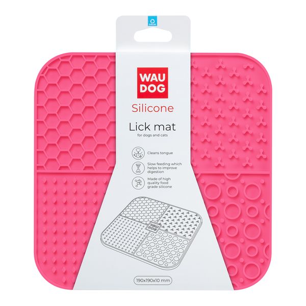 Килимок для злизування WAUDOG Silicone, 190х190х10 мм, рожевий 61895 фото