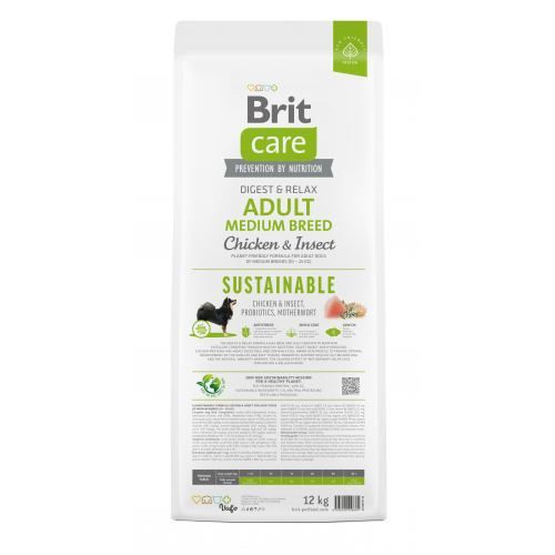 Сухий корм Brit Care Dog Sustainable Adult Medium Breed для собак середніх порід, з куркою та комахами, 12 кг 1111173610 фото