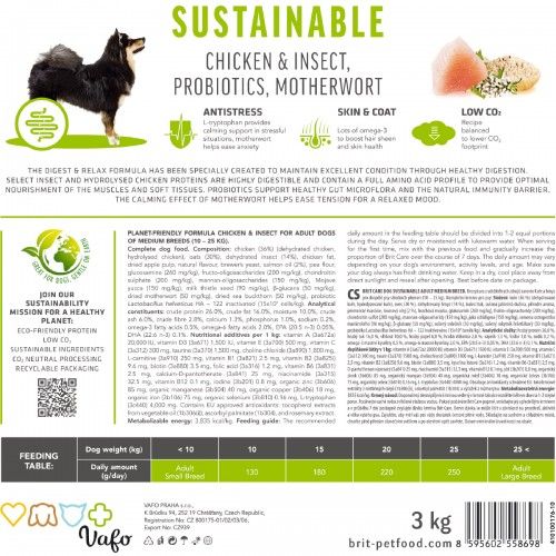 Сухий корм Brit Care Dog Sustainable Adult Medium Breed для собак середніх порід, з куркою та комахами, 12 кг 1111173610 фото