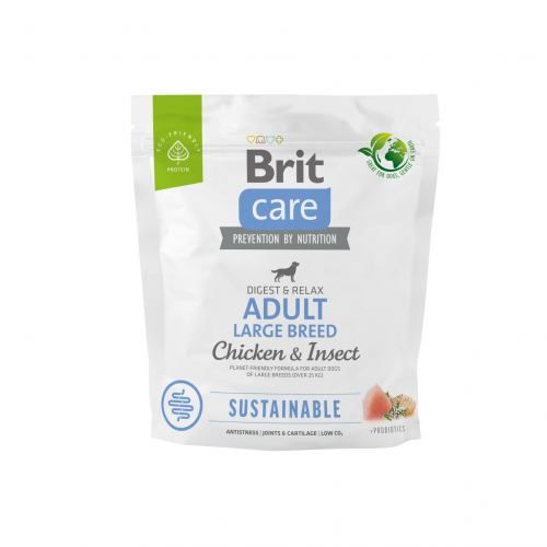 Сухий корм Brit Care Dog Sustainable Adult Large Breed для собак великих порід, з куркою та комахами, 1 кг 1111173611 фото