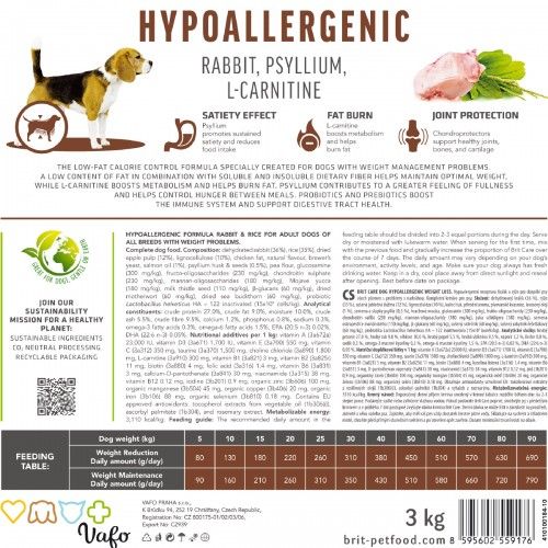 Сухий корм Brit Care Dog Hypoallergenic Weight Loss для собак із зайвою вагою, гіпоалергенний з кроликом, 12 кг 1111173371 фото